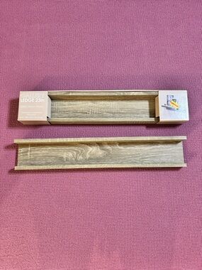 Harbortown -Gray Wash Gallery Ledge Shelves with Pink Backing